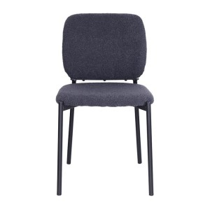 Lot de 2 chaises LYVORA – Tissu gris foncé – Design compact – Pieds métal – Élégance sobre et moderne 