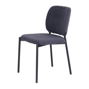 Lot de 2 chaises LYVORA – Tissu gris foncé – Design compact – Pieds métal – Élégance sobre et moderne 