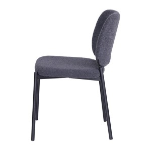 Lot de 2 chaises LYVORA – Tissu gris foncé – Design compact – Pieds métal – Élégance sobre et moderne 