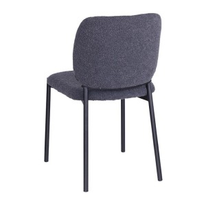 Lot de 2 chaises LYVORA – Tissu gris foncé – Design compact – Pieds métal – Élégance sobre et moderne 