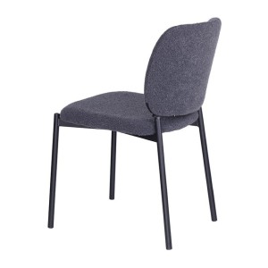 Lot de 2 chaises LYVORA – Tissu gris foncé – Design compact – Pieds métal – Élégance sobre et moderne 