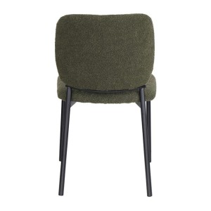 Lot de 2 chaises LYVORA – Tissu vert – Pieds métal – Design compact – Élégance naturelle et moderne 