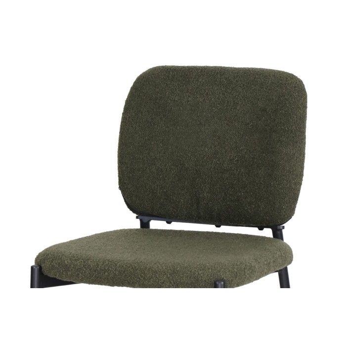 Lot de 2 chaises LYVORA – Tissu vert – Pieds métal – Design compact – Élégance naturelle et moderne 