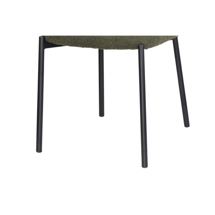 Lot de 2 chaises LYVORA – Tissu vert – Pieds métal – Design compact – Élégance naturelle et moderne 