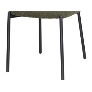 Lot de 2 chaises LYVORA – Tissu vert – Pieds métal – Design compact – Élégance naturelle et moderne 