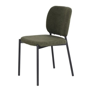 Lot de 2 chaises LYVORA – Tissu vert – Pieds métal – Design compact – Élégance naturelle et moderne 