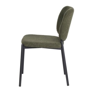 Lot de 2 chaises LYVORA – Tissu vert – Pieds métal – Design compact – Élégance naturelle et moderne 