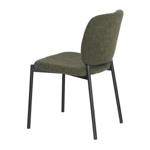 Lot de 2 chaises LYVORA – Tissu vert – Pieds métal – Design compact – Élégance naturelle et moderne 