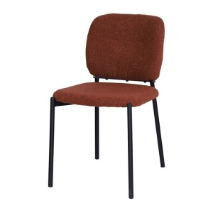 Lot de 2 chaises LYVORA – Tissu rouille – Pieds métal – Design compact – Touche chaleureuse et tendance 