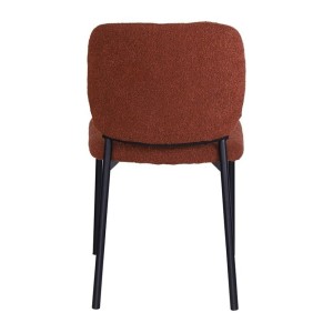 Lot de 2 chaises LYVORA – Tissu rouille – Pieds métal – Design compact – Touche chaleureuse et tendance 