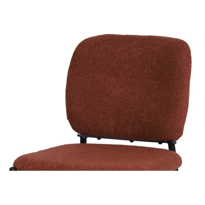 Lot de 2 chaises LYVORA – Tissu rouille – Pieds métal – Design compact – Touche chaleureuse et tendance 