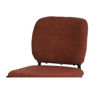 Lot de 2 chaises LYVORA – Tissu rouille – Pieds métal – Design compact – Touche chaleureuse et tendance 