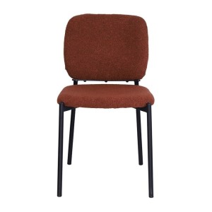 Lot de 2 chaises LYVORA – Tissu rouille – Pieds métal – Design compact – Touche chaleureuse et tendance 