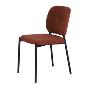 Lot de 2 chaises LYVORA – Tissu rouille – Pieds métal – Design compact – Touche chaleureuse et tendance 