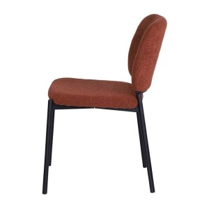 Lot de 2 chaises LYVORA – Tissu rouille – Pieds métal – Design compact – Touche chaleureuse et tendance 