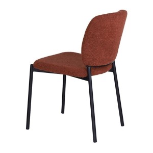 Lot de 2 chaises LYVORA – Tissu rouille – Pieds métal – Design compact – Touche chaleureuse et tendance 