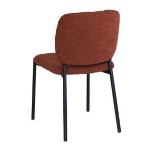 Lot de 2 chaises LYVORA – Tissu rouille – Pieds métal – Design compact – Touche chaleureuse et tendance 