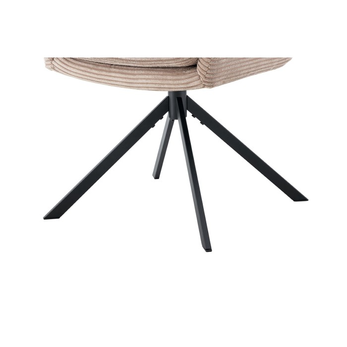 Lot de 2 fauteuils KAVIRA – Velours côtelé sable – Pieds métal – Avec accoudoirs – Design chaleureux et moderne 