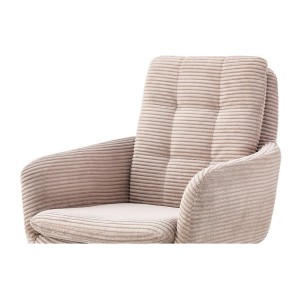 Lot de 2 fauteuils KAVIRA – Velours côtelé sable – Pieds métal – Avec accoudoirs – Design chaleureux et moderne 