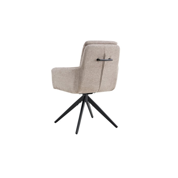 Lot de 2 fauteuils KAVINA – Tissu sable – Pieds métal – Avec accoudoirs – Confort moderne et naturel 