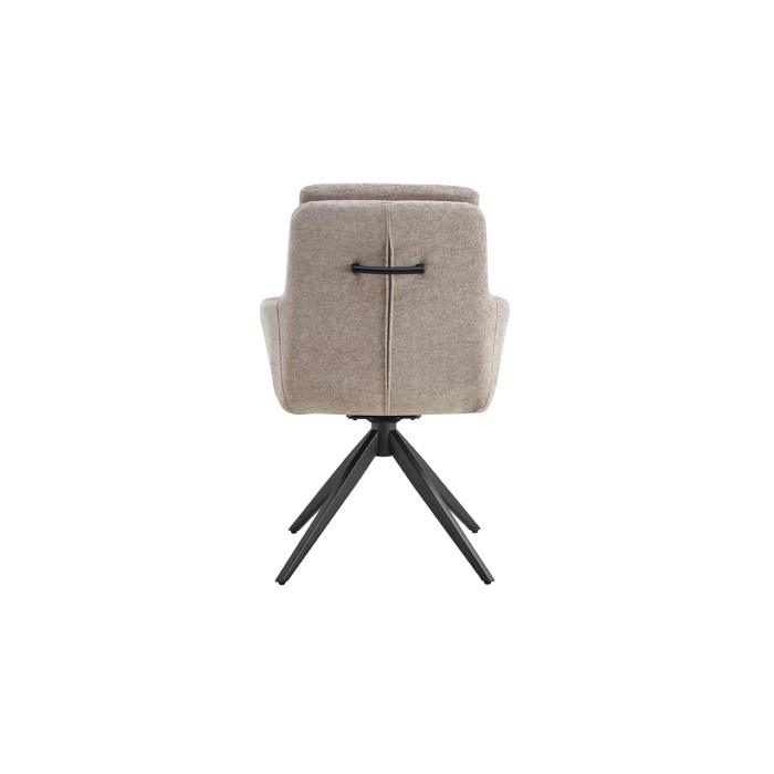 Lot de 2 fauteuils KAVINA – Tissu sable – Pieds métal – Avec accoudoirs – Confort moderne et naturel 