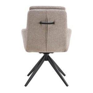 Lot de 2 fauteuils KAVINA – Tissu sable – Pieds métal – Avec accoudoirs – Confort moderne et naturel 