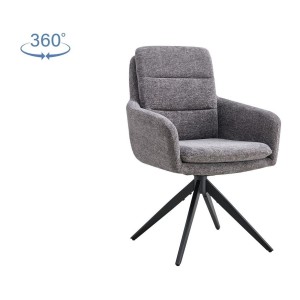 Lot de 2 fauteuils KAVINA – Tissu gris foncé – Pieds métal – Avec accoudoirs – Design élégant et enveloppant 