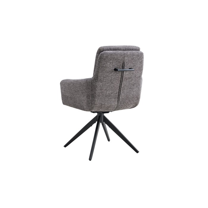 Lot de 2 fauteuils KAVINA – Tissu gris foncé – Pieds métal – Avec accoudoirs – Design élégant et enveloppant 