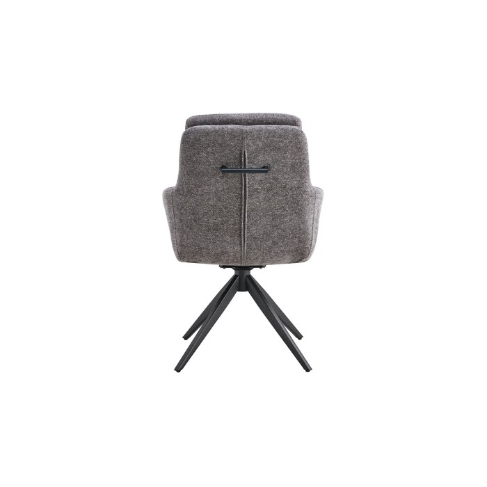 Lot de 2 fauteuils KAVINA – Tissu gris foncé – Pieds métal – Avec accoudoirs – Design élégant et enveloppant 