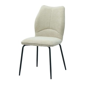 Lot de 2 chaises LIVARA – Tissu écru – Pieds métal – Design contemporain – Élégance lumineuse 