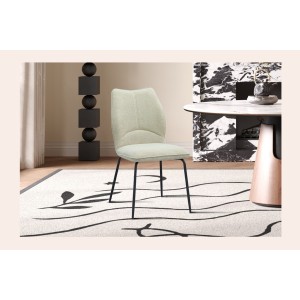 Lot de 2 chaises LIVARA – Tissu écru – Pieds métal – Design contemporain – Élégance lumineuse 