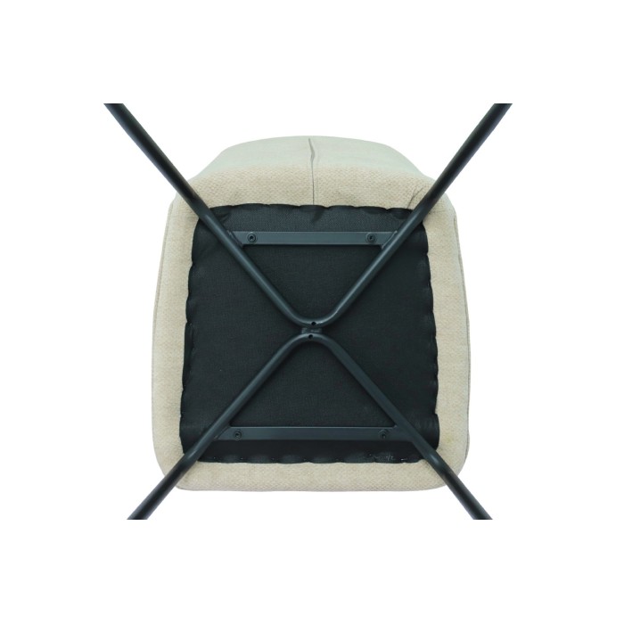 Lot de 2 chaises LIVARA – Tissu écru – Pieds métal – Design contemporain – Élégance lumineuse 