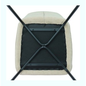 Lot de 2 chaises LIVARA – Tissu écru – Pieds métal – Design contemporain – Élégance lumineuse 