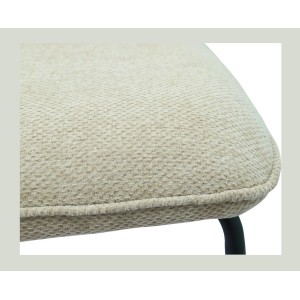 Lot de 2 chaises LIVARA – Tissu écru – Pieds métal – Design contemporain – Élégance lumineuse 