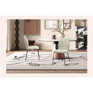 Lot de 2 chaises LIVARA – Tissu écru – Pieds métal – Design contemporain – Élégance lumineuse 