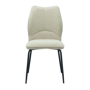 Lot de 2 chaises LIVARA – Tissu écru – Pieds métal – Design contemporain – Élégance lumineuse 