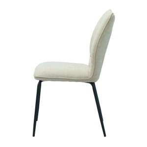 Lot de 2 chaises LIVARA – Tissu écru – Pieds métal – Design contemporain – Élégance lumineuse 