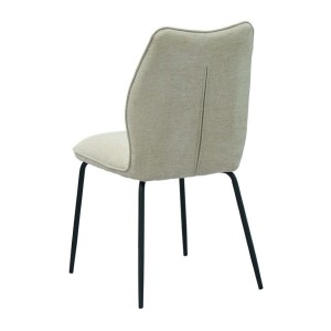 Lot de 2 chaises LIVARA – Tissu écru – Pieds métal – Design contemporain – Élégance lumineuse 