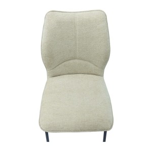 Lot de 2 chaises LIVARA – Tissu écru – Pieds métal – Design contemporain – Élégance lumineuse 