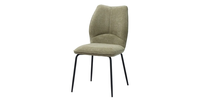 Lot de 2 chaises LIVARA – Tissu sable – Pieds métal – Design épuré – Élégance naturelle et moderne 