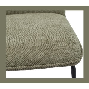 Lot de 2 chaises LIVARA – Tissu sable – Pieds métal – Design épuré – Élégance naturelle et moderne 