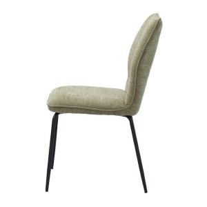 Lot de 2 chaises LIVARA – Tissu sable – Pieds métal – Design épuré – Élégance naturelle et moderne 