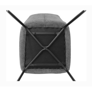 Lot de 2 chaises LIVARA – Tissu gris – Pieds métal – Design compact – Élégance sobre et moderne 