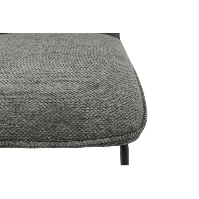 Lot de 2 chaises LIVARA – Tissu gris – Pieds métal – Design compact – Élégance sobre et moderne 