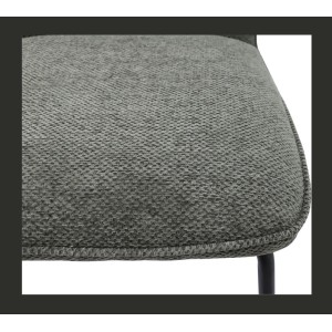 Lot de 2 chaises LIVARA – Tissu gris – Pieds métal – Design compact – Élégance sobre et moderne 