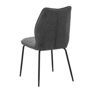 Lot de 2 chaises LIVARA – Tissu gris – Pieds métal – Design compact – Élégance sobre et moderne 