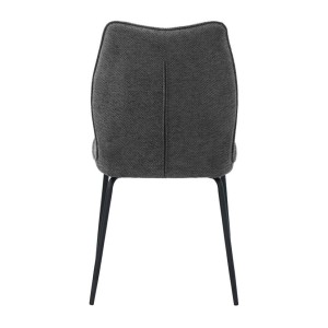 Lot de 2 chaises LIVARA – Tissu gris – Pieds métal – Design compact – Élégance sobre et moderne 