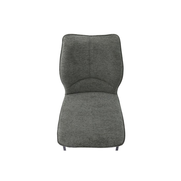Lot de 2 chaises LIVARA – Tissu gris – Pieds métal – Design compact – Élégance sobre et moderne 