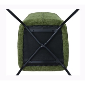Lot de 2 chaises LIVARA – Tissu vert – Pieds métal – Design compact – Élégance naturelle et contemporaine 