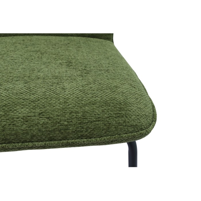 Lot de 2 chaises LIVARA – Tissu vert – Pieds métal – Design compact – Élégance naturelle et contemporaine 